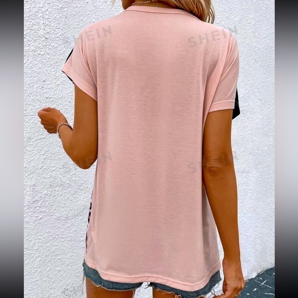 Women’s SHEIN LUNE Leopard Print Colorblock Batwing Sleeve Tee - Size XL - NWOT - Picture 2 of 4